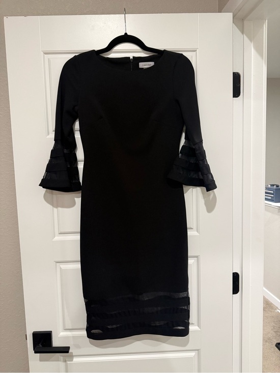 Calvin Klein Dresses & Skirts - Calvin Klein Black Dress Bell Sleeves Sz 2 NWOT